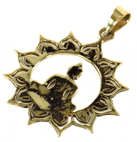 Amulet `Buddha` brass pendant 4 cm
