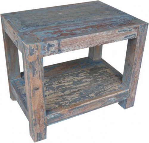Antique blue coffee table - Design 1 - 41x48x32 cm 