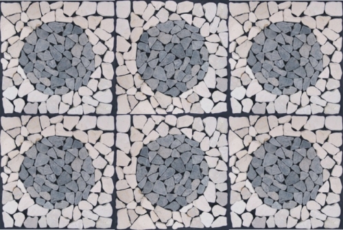Mosaikfliese mit Kreis aus Marmor (Mod-08) - Design 20