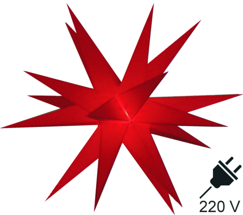 LED Ministern Baltasar f�r innen und au�en - rot / Komplettset mit Trafo 230 V - 18x18x18 cm 