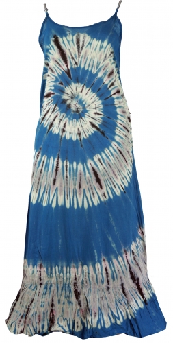Batik boho summer dress, hippie dress - blue