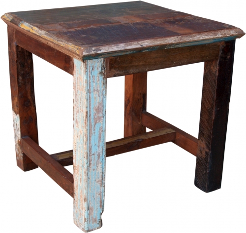 Side table, coffee table made from recycled wood - model 9 - 52x55x55 cm 