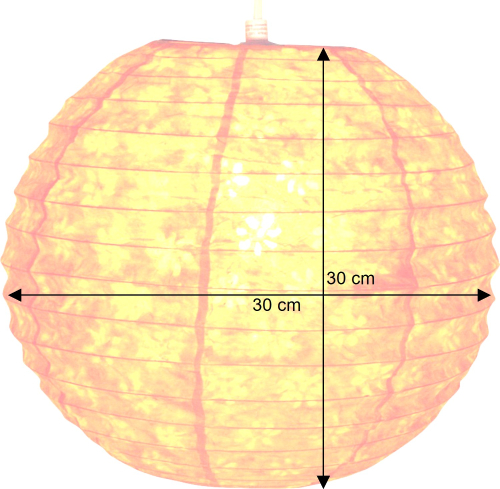 Runder Lokta Papierlampenschirm, Boho H�ngelampe Coronada - � 30 cm orange
