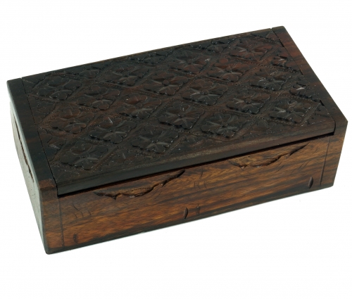 Carved small treasure chest, wooden box, jewelry box, treasure chest - model 17 - 5,5x19x9,5 cm 