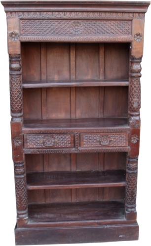 Elaborately decorated bookshelf in vintage look - model 1 - 178x100x40 cm 