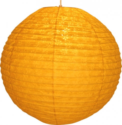 Round Lokta paper lampshade, hanging lamp Coronada -  50 cm yellow
