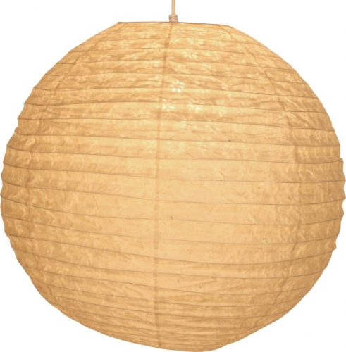Round Lokta paper lampshade, hanging lamp Coronada -  50 cm white