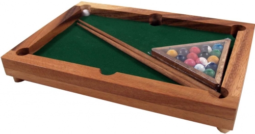 Brettspiel, Gesellschaftsspiel aus Holz - Billiard - 6x29x20 cm 