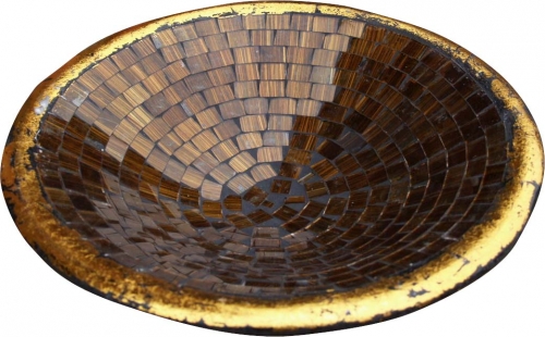 Runde Mosaikschale, Untersetzer, Dekoschale, handgearbeitete Keramik & Glas Obst Schale - Design 5