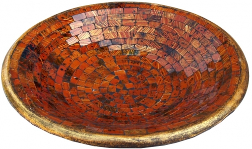 Runde Mosaikschale, Untersetzer, Dekoschale, handgearbeitete Keramik & Glas Obst Schale - Design 3