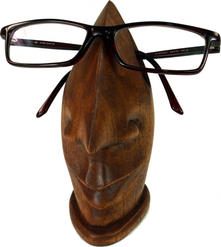 Brillenstnder aus Holz - dunkelbraun - 17x6,5x9 cm 