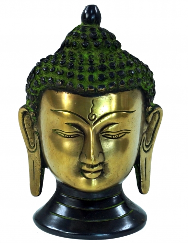 Buddha statue, Buddha bust made of brass - 13x9x8 cm 
