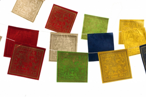 Tibetische Glückssymbole Gebetsfahne aus Papier 3 m 