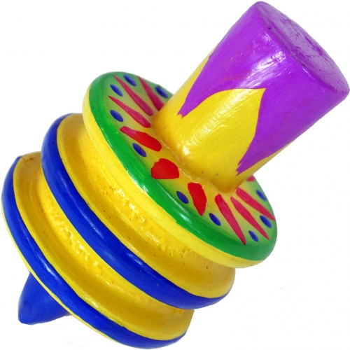 Colorful wooden spinning top large - Model 1 - 11,5x6x6 cm 
