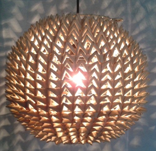Ceiling lamp/ceiling light, handmade in Bali from natural material, rice straw - model Dolorosa - 40x40x40 cm  40 cm