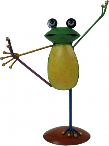 Decorative frog, yoga frog made of colorful metal - Design 2 - 23x19x8 cm 
