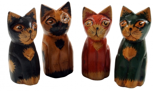 Deco cat, wooden cat - 9x4x4 cm 