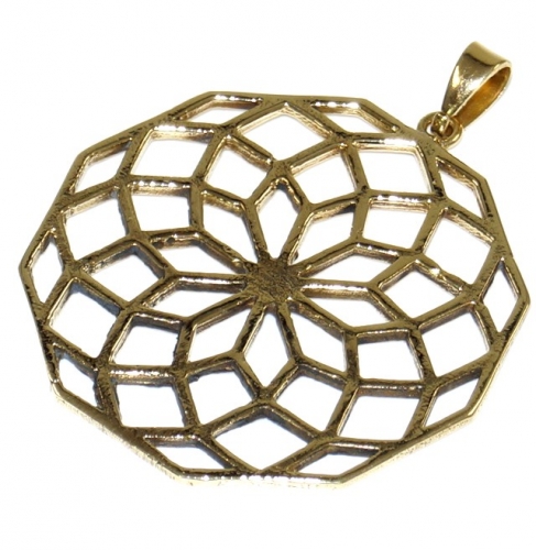 Indian `Flower of life` amulet, talisman medallion - model 4 4 cm