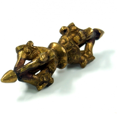 Dorje made of brass, Buddhist ritual object - 2,5x7x2,5 cm 