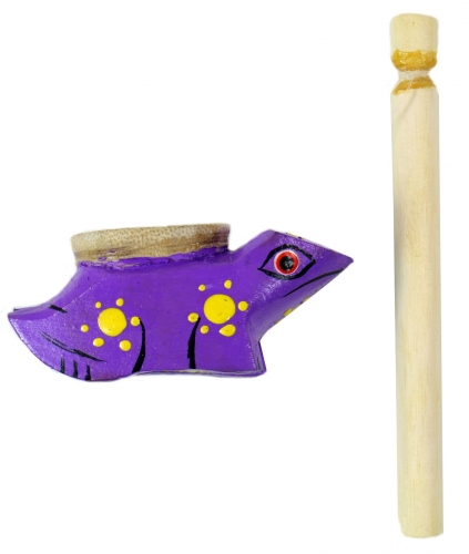 Wooden musical instrument, music percussion rhythm sound instrument, handmade - rotary rattle small turtle - 4x10x4 cm 
