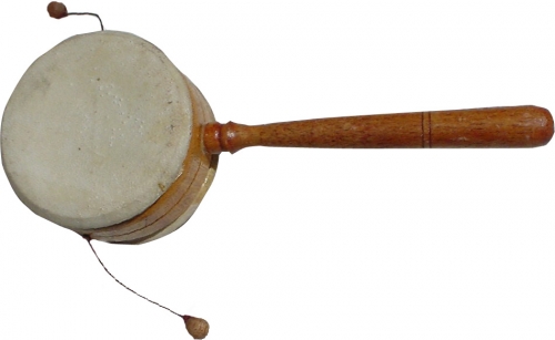 Musikinstrument aus Holz, Musik Percussion Rhythmus Klang Instrument, handgearbeitet - Drehtrommel 1 - 20x8x2 cm  8 cm