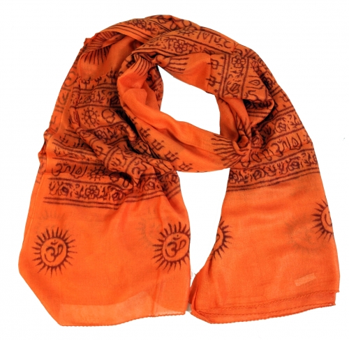 Thin Baba scarf, Benares Lunghi - orange - 180x95 cm