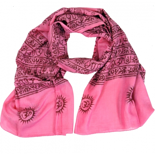 Thin Baba scarf, Benares Lunghi - pink - 180x95 cm