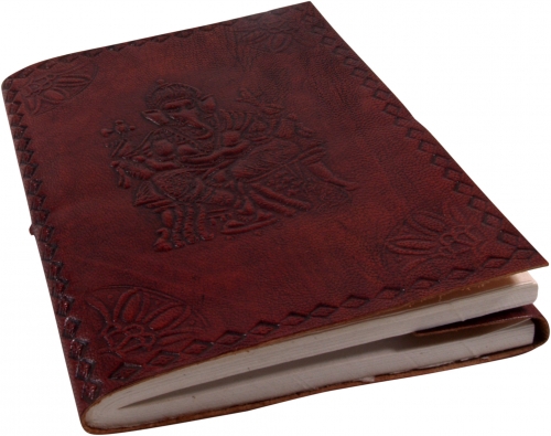 Notebook, leather book, diary with leather cover - Ganesh 12*17 cm