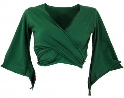 Elven top, Goa-chic top, wrap top - emerald green