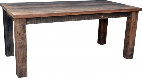 Dining table made from rustic wooden planks - model 1 - 180x90x77 cm 