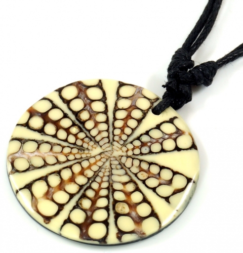 Ethno necklace, surfer necklace with shell inlay, boho necklace - model 6 - 45 cm 3 cm