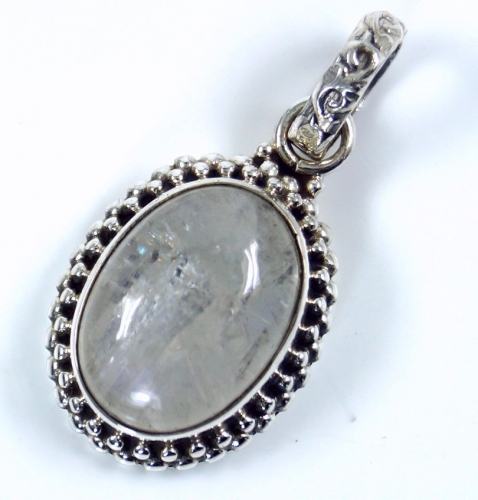 Ethno silver pendant - moonstone - 2x1,5x0,7 cm 