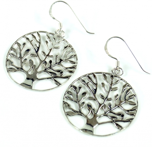 Ethno silver earrings `Tree of life` - Model 1 - 3,5 cm 2 cm