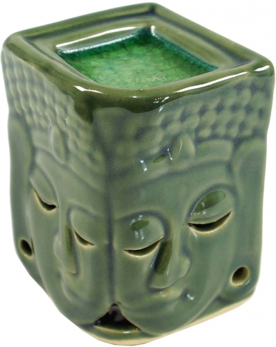 Exotic fragrance lamp, aroma lamp ceramic Buddha - green - 8,5x6x6 cm 