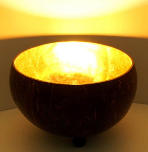 Exotisches Kokosnuss Teelicht - Modell 1 - 10x16x16 cm  16 cm