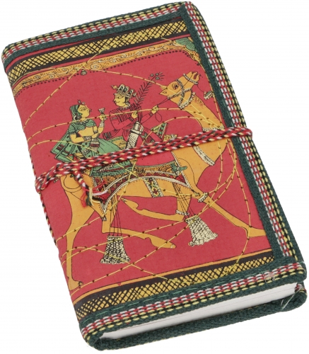 Notizbuch, Tagebuch mit indischem Motiv - rot - 17x11x2 cm 