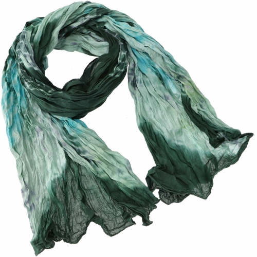 Batik scarf, batik shawl, batik sarong - green - 180x100 cm