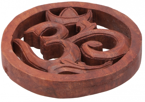 Geschnitztes Wandbild Deko Wandrelief, Untersetzer - OM 2 - 15x15x2 cm  �15 cm