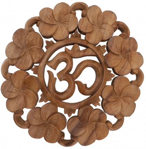Carved mural decoration wall relief - OM flowers - 28x28x2 cm  28 cm
