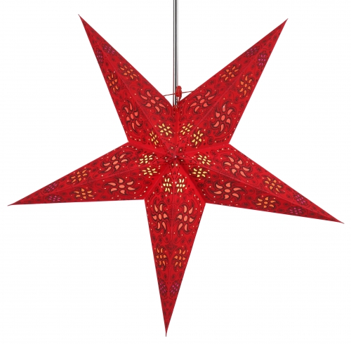 Faltbarer Advents Leucht Papierstern, Weihnachtsstern 60 cm - Anubis rot