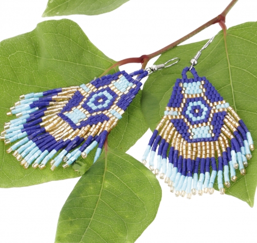 Indian jewelry earrings, ethno pearl earrings - model 4 - 7x3 cm