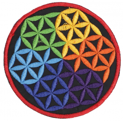 Patches Flower of life - rainbow 8 cm