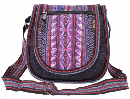 Ethno shoulder bag, boho bag - purple - 26x26x7 cm 