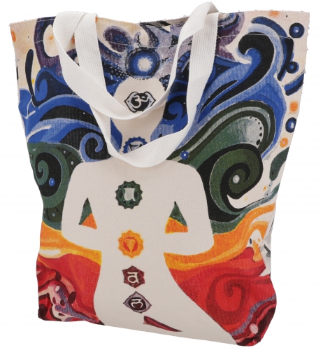 Mirror shopper bag, shopping bag, beach bag - Chakra - 48x45x13 cm 