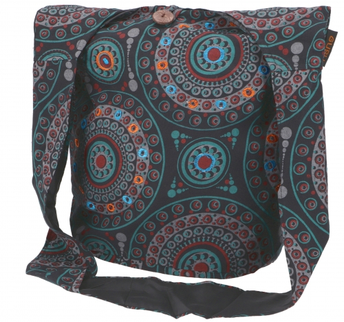 Sadhu Bag, Ethno Shopper, embroidered shoulder bag - black - 30x32x20 cm 