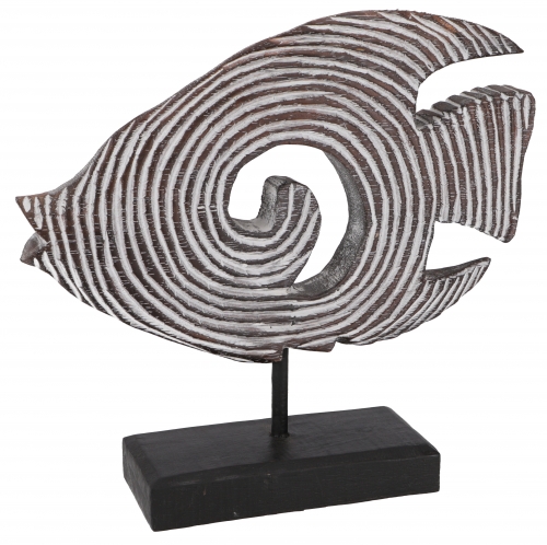 Wooden figure of a fish on a wooden stand in 3 sizes