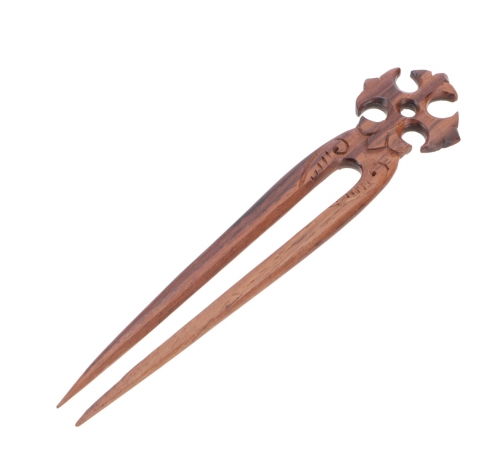 Ethno wooden hair clip, boho hair pin, hair fork - cross - 15 cm