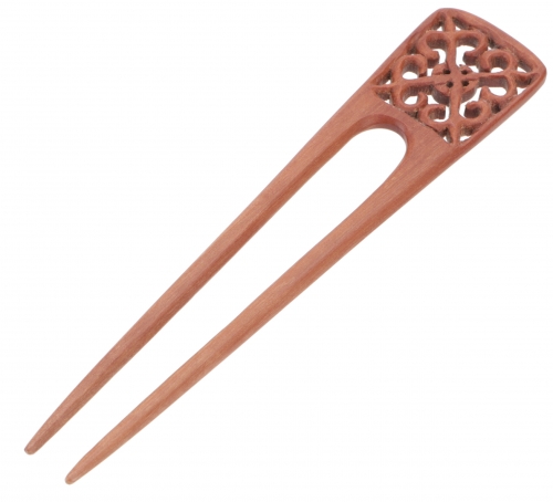 Ethno wood hair clip, boho hair pin, hair fork - ornament - 16 cm