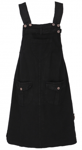 Bib skirt, strap dress, hippie skirt - black