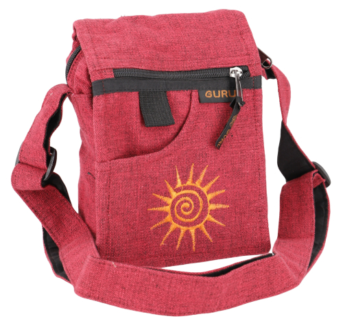 Small shoulder bag, passport bag - red - 20x14x5 cm 